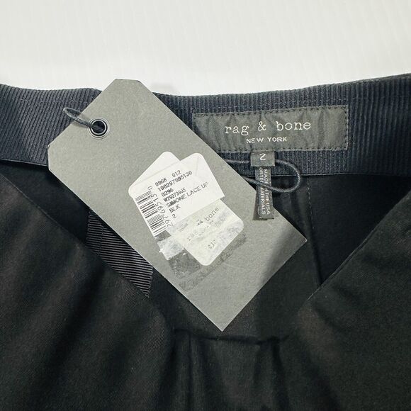 Rag and Bone Black Simone Lace Up Knee to Ankle High Rise Pants Size 2 NWT $325 - Picture 3 of 7
